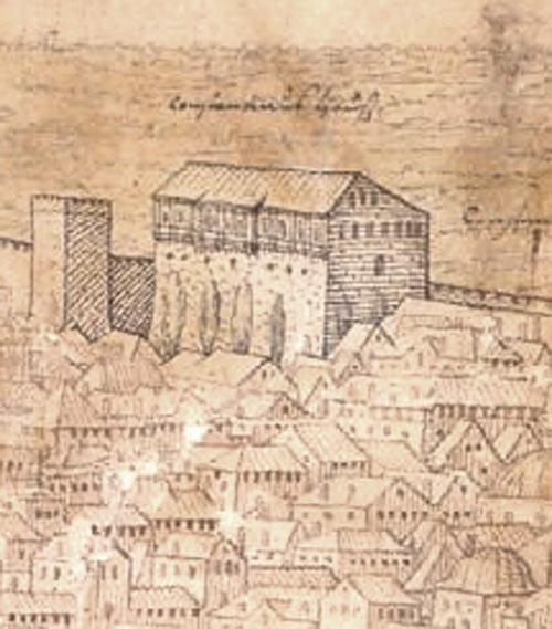 Lorck drawing of Tekfur Saray Constantinople